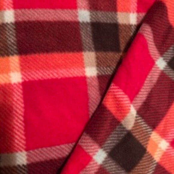 Eddie Bauer Red Plaid 1/4 zip Fleece XXL NWOT - Picture 3 of 4